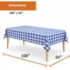 image:imageParty Dimensions Red Disposable Plastic Tablecloth Round 84 12 PackBlue Gingham Checkered