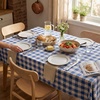 image:imageParty Dimensions Red Disposable Plastic Tablecloth Round 84 12 PackBlue Gingham Checkered