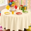 image:imageParty Dimensions Red Disposable Plastic Tablecloth Round 84 12 PackIvory