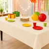 image:imageParty Dimensions Red Disposable Plastic Tablecloth Round 84 12 PackIvory