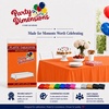 image:imageParty Dimensions Red Disposable Plastic Tablecloth Round 84 12 PackOrange