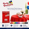 image:imageParty Dimensions Red Disposable Plastic Tablecloth Round 84 12 PackRed