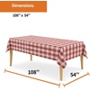 image:imageParty Dimensions Red Disposable Plastic Tablecloth Round 84 12 PackRed Gingham Checkered