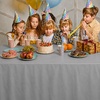image:imageParty Dimensions Red Disposable Plastic Tablecloth Round 84 12 PackSilver