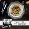 image:imagePlastic Cutlery Silverware Extra Heavyweight Disposable Flatware Full Size Cutlery Combo Polished Silver 80 Forks 40 Spoons 40 Knives Value Pack 160 CountSilver