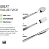 image:imagePlastic Cutlery Silverware Extra Heavyweight Disposable Flatware Full Size Cutlery Combo Polished Silver 80 Forks 40 Spoons 40 Knives Value Pack 160 CountPebbled Silver