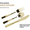 image:imagePlastic Cutlery Silverware Extra Heavyweight Disposable Flatware Full Size Cutlery Combo Polished Silver 80 Forks 40 Spoons 40 Knives Value Pack 160 CountGold