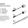 image:imagePlastic Cutlery Silverware Extra Heavyweight Disposable Flatware Full Size Cutlery Combo Polished Silver 80 Forks 40 Spoons 40 Knives Value Pack 160 CountSilver