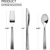 image:imagePlastic Cutlery Silverware Extra Heavyweight Disposable Flatware Full Size Cutlery Combo Polished Silver 80 Forks 40 Spoons 40 Knives Value Pack 160 CountPebbled Silver