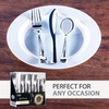 image:imagePlastic Cutlery Silverware Extra Heavyweight Disposable Flatware Full Size Cutlery Combo Polished Silver 80 Forks 40 Spoons 40 Knives Value Pack 160 CountSilver