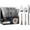 image:imagePlastic Cutlery Silverware Extra Heavyweight Disposable Flatware Full Size Cutlery Combo Polished Silver 80 Forks 40 Spoons 40 Knives Value Pack 160 CountPebbled Silver