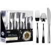 image:imagePlastic Cutlery Silverware Extra Heavyweight Disposable Flatware Full Size Cutlery Combo Polished Silver 80 Forks 40 Spoons 40 Knives Value Pack 160 CountSilver