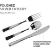image:imagePlastic Cutlery Silverware Extra Heavyweight Disposable Flatware Full Size Cutlery Combo Polished Silver 80 Forks 40 Spoons 40 Knives Value Pack 160 CountSilver