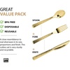 image:imagePlastic Cutlery Silverware Extra Heavyweight Disposable Flatware Full Size Cutlery Combo Polished Silver 80 Forks 40 Spoons 40 Knives Value Pack 160 CountPebbled Gold