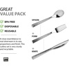 image:imagePlastic Cutlery Silverware Extra Heavyweight Disposable Flatware Full Size Cutlery Combo Polished Silver 80 Forks 40 Spoons 40 Knives Value Pack 160 CountPebbled Silver