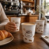 image:imagePremium Espresso White Paper Cups with Handles  4 oz 50 Pack  Elegant EcoFriendly amp Perfect for Creamy Coffee Moments10 ounces