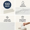 image:imagePremium White Napkins 18 Fold Dinner Napkin Disposable 2Ply White Party Napkins Value Pack 100 Count100 Count