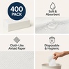 image:imagePremium White Napkins 18 Fold Dinner Napkin Disposable 2Ply White Party Napkins Value Pack 100 Count400 Count