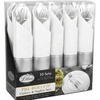 image:image240 Pieces Pre Rolled Cutlery And Napkins Set with Heavy Duty Full Size Polished Gold Cutlery 60 Forks 60 Knives 60 Spoons In Rolled Napkins for Weddings Parties And EventsSilver