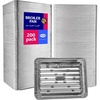 image:imageAluminum Foil Broiler Pans Grill Liners 200 Pack Sheet Pans for Oven Roasting Rack Disposable Aluminum Trays with Ribbed Surface for BBQ200