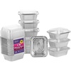 image:imageAluminum Pans With Lids  50 Count  225LB 85x6 Oblong Pans  To Go Containers With Lids  Disposable Tin Foil Pans  Perfect For Catering Meal Prep Baking Freezer Safe1LB  50 Pack  W Dome Lids