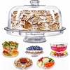 image:imageCake Stand with Dome Cover 6in1 MultiPurpose Use Cake Stand with Lid Serving Platter Punch Bowl Desert Platter and More BPA Free6