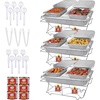 image:imageFull Size 39Pcs Disposable Chafing Buffet Set with 6hr Fuel Cans Covers Serving Utensils  Premium Chafing Dish Set for Catering Events and Parties  Complete Food Warmer Party Serving Kit39 Pcs Set