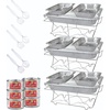image:imageFull Size 39Pcs Disposable Chafing Buffet Set with 6hr Fuel Cans Covers Serving Utensils  Premium Chafing Dish Set for Catering Events and Parties  Complete Food Warmer Party Serving Kit24 Pcs Set