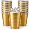 image:imageHanna K Signature Disposable Plastic Party Cups HeavyDuty 18 oz Gold Cups 50 CountGold