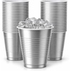 image:imageHanna K Signature Disposable Plastic Party Cups HeavyDuty 18 oz Gold Cups 50 CountSilver