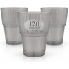 image:imageLillian Clear Ribbed Stemless Plastic Wine Glasses 12 oz  Elegant Shatterproof Disposable Wine Cups Premium Hard Plastic Tumblers for Weddings Parties amp Special Events 72 PackCharcoal Tint