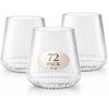 image:imageLillian Clear Ribbed Stemless Plastic Wine Glasses 12 oz  Elegant Shatterproof Disposable Wine Cups Premium Hard Plastic Tumblers for Weddings Parties amp Special Events 72 PackClear