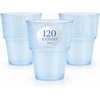 image:imageLillian Clear Ribbed Stemless Plastic Wine Glasses 12 oz  Elegant Shatterproof Disposable Wine Cups Premium Hard Plastic Tumblers for Weddings Parties amp Special Events 72 PackBlue Tint