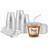 image:imageNicole Home Collection 100 Sets  16 oz Clear PET Plastic Cups with Lids and Straws Sturdy amp Food Safe Iced Coffee Cups Disposable Smoothie Cups for Cold DrinksClear