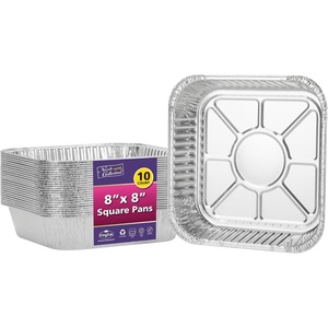 image:image8x8 Aluminum Pans With Lids 20 Pack 8 Inch Foil Pans With Covers  Cake Pans  Aluminum Square Pans With Lids  Disposable Food container  great For Cake Baking Cooking Freezing Prepping FoodPans