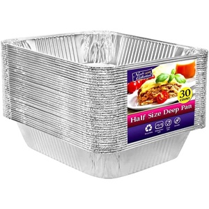 image:imageAluminum Pans Half Size 9X13 Extra Heavy Duty Disposable Foil Pans For Baking 30 Pack Roasting amp Chafing Deep Tin Foil Bakeware Steam Table Tray Cookware Food Prepping Cake amp Oven Pan30 Pack