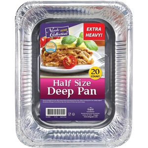 image:imageAluminum Pans Half Size 9X13 Extra Heavy Duty Disposable Foil Pans For Baking 30 Pack Roasting amp Chafing Deep Tin Foil Bakeware Steam Table Tray Cookware Food Prepping Cake amp Oven Pan20 Pack