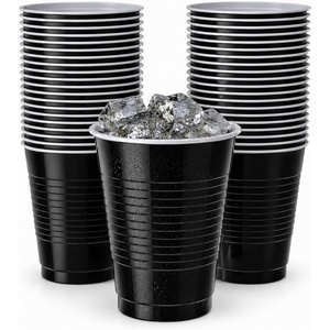 image:imageHanna K Signature Disposable Plastic Party Cups HeavyDuty 18 oz Gold Cups 50 CountBlack