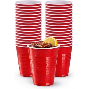 image:imageHanna K Signature Disposable Plastic Party Cups HeavyDuty 18 oz Gold Cups 50 CountRed