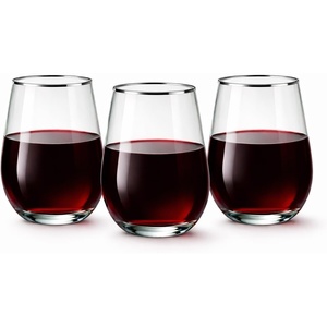 image:imageLillian Clear Stemless Wine Tumbler with Polished Gold Base 15 oz  Unbreakable Disposable Plastic Cups for Weddings amp Parties 72 PackClear  Silver