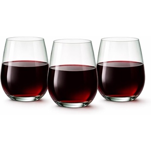 image:imageLillian Clear Stemless Wine Tumbler with Polished Gold Base 15 oz  Unbreakable Disposable Plastic Cups for Weddings amp Parties 72 PackClear