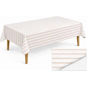 image:imageLillian Made in Italy ClothLike Disposable Tablecloth for Rectangle Tables 6 Pack  Premium Airlaid LinenFeel Table Cover Luxury Tablecloth for Parties Events amp Weddings Elegant Striped DesignCappuccino