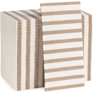 image:imageMade in Italy LinenFeel Disposable Guest Towels  Premium Airlaid ClothLike Bathroom Napkins Soft amp Absorbent Luxury Hand Towels Elegant Striped Dinner Napkins for PartiesCappuccino