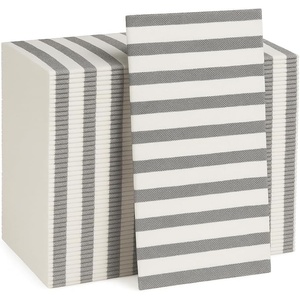 image:imageMade in Italy LinenFeel Disposable Guest Towels  Premium Airlaid ClothLike Bathroom Napkins Soft amp Absorbent Luxury Hand Towels Elegant Striped Dinner Napkins for PartiesPearl