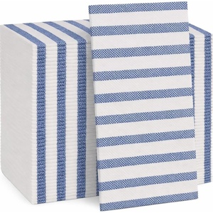 image:imageMade in Italy LinenFeel Disposable Guest Towels  Premium Airlaid ClothLike Bathroom Napkins Soft amp Absorbent Luxury Hand Towels Elegant Striped Dinner Napkins for PartiesBlue