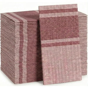 image:imageMade in Italy LinenFeel Disposable Guest Towels  Premium Airlaid ClothLike Bathroom Napkins Soft amp Absorbent Luxury Hand Towels Elegant Striped Dinner Napkins for PartiesBurgundy