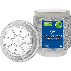 image:imageNicole Home Collection Aluminum Pans 9 Round Disposable Foil Pans With Lids 50 Pack  9 Inch Round Disposable Takeout Pans With Board Lids 9 Inch Round9