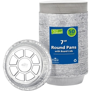 image:imageNicole Home Collection Aluminum Pans 9 Round Disposable Foil Pans With Lids 50 Pack  9 Inch Round Disposable Takeout Pans With Board Lids 9 Inch Round7