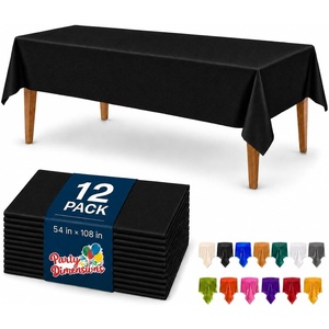 image:imageParty Dimensions Red Disposable Plastic Tablecloth Round 84 12 PackBlack