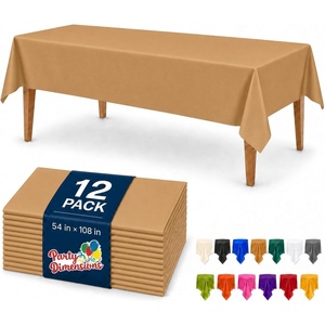 image:imageParty Dimensions Red Disposable Plastic Tablecloth Round 84 12 PackGold